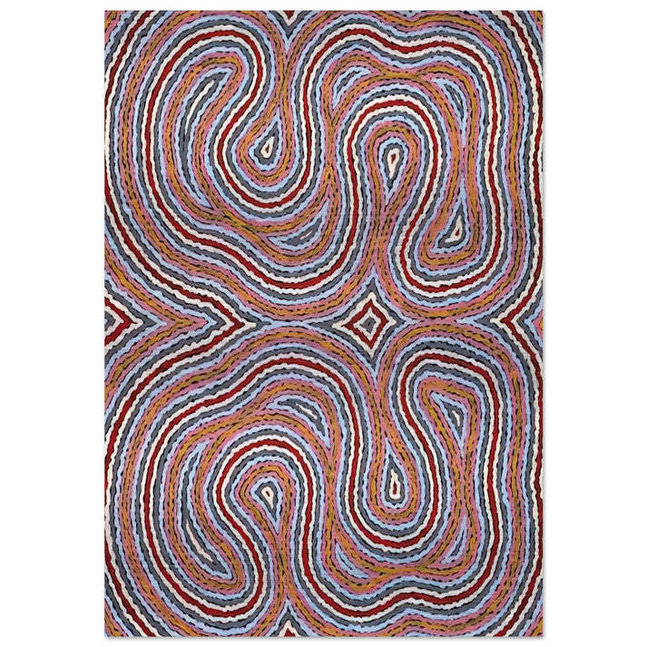 Untitled Narripi Worm Dreaming - 1996 - Clifford Possum Tjapaltjarri Brushed Aluminum Print - 70x100 cm / 28x40 inches | Clifford Possum Tjapaltjarri Aluminum Print | Clifford Possum Tjapaltjarri Prints