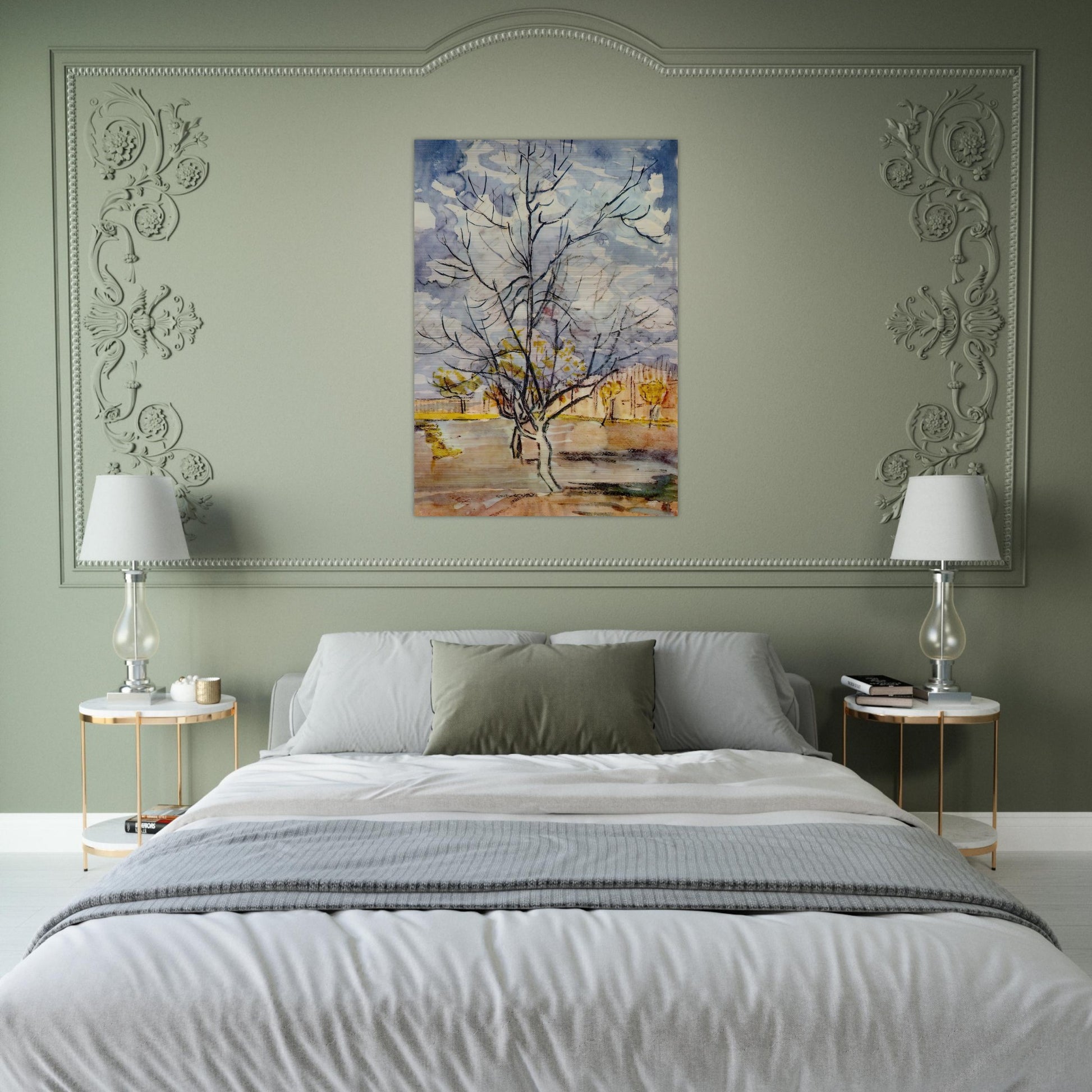 Pink Peach Trees - Vincent van Gogh Brushed Aluminum Print - 70x100 cm / 28x40 inches | Vincent van Gogh Aluminum Print | Vincent van Gogh Prints