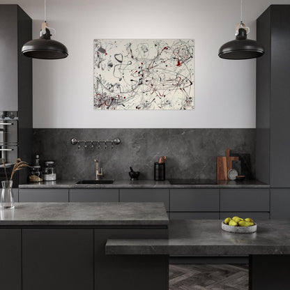 NUMBER 4 GRAY AND RED 1948 - Jackson Pollock Acrylic Print - 70x100 cm / 28x40″ inches | Jackson Pollock Wall Art | Jackson Pollock Prints