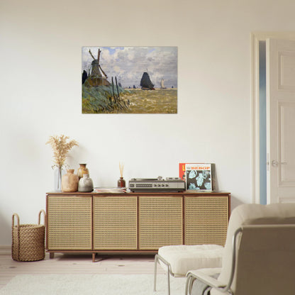 Windmill near Zaandam - claude monet Brushed Aluminum Print - 70x100 cm / 28x40 inches | claude monet Aluminum Print | claude monet Prints