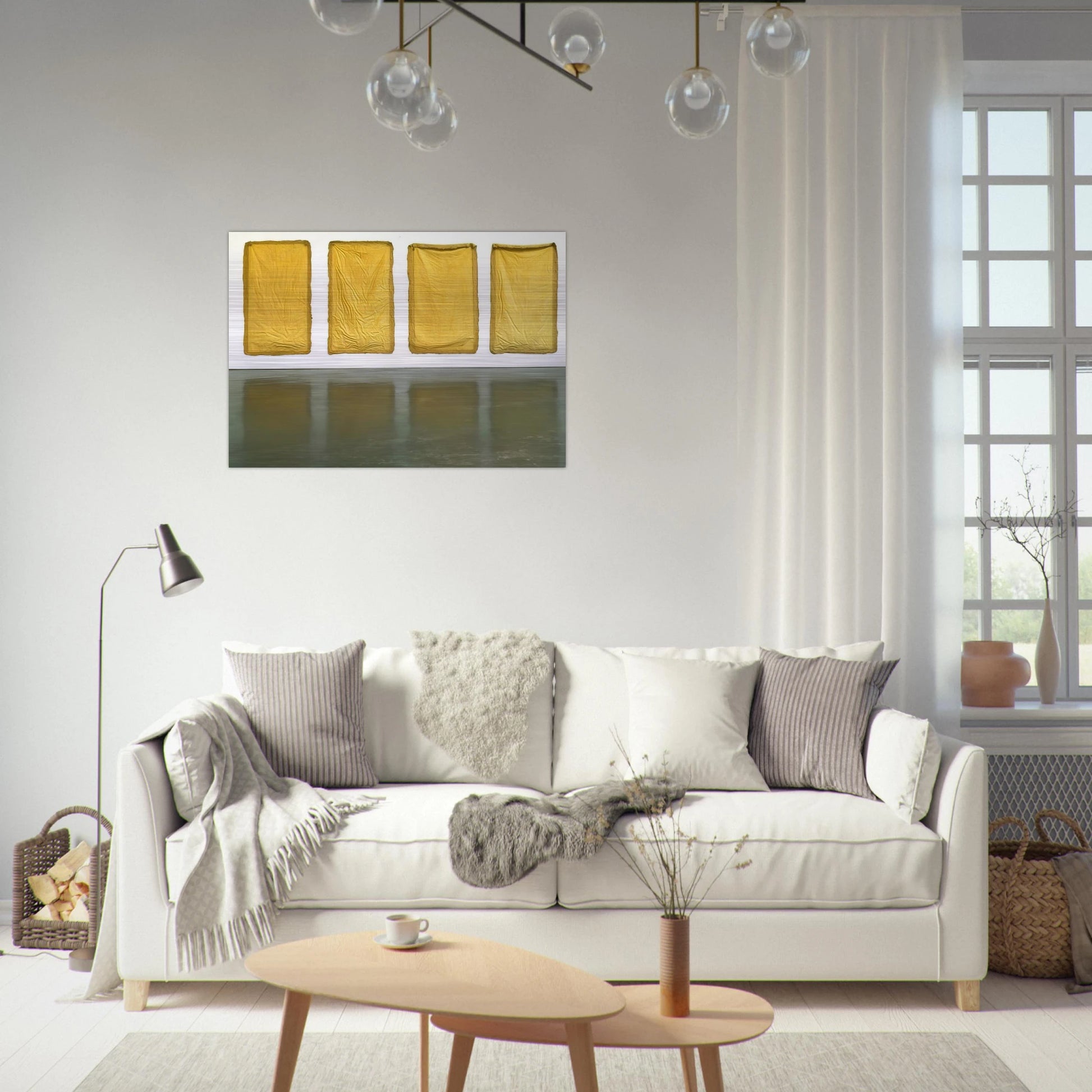 AUGHT 1968 - Eva Hesse Brushed Aluminum Print - 70x100 cm / 28x40 inches | Eva Hesse Aluminum Print | Eva Hesse Prints