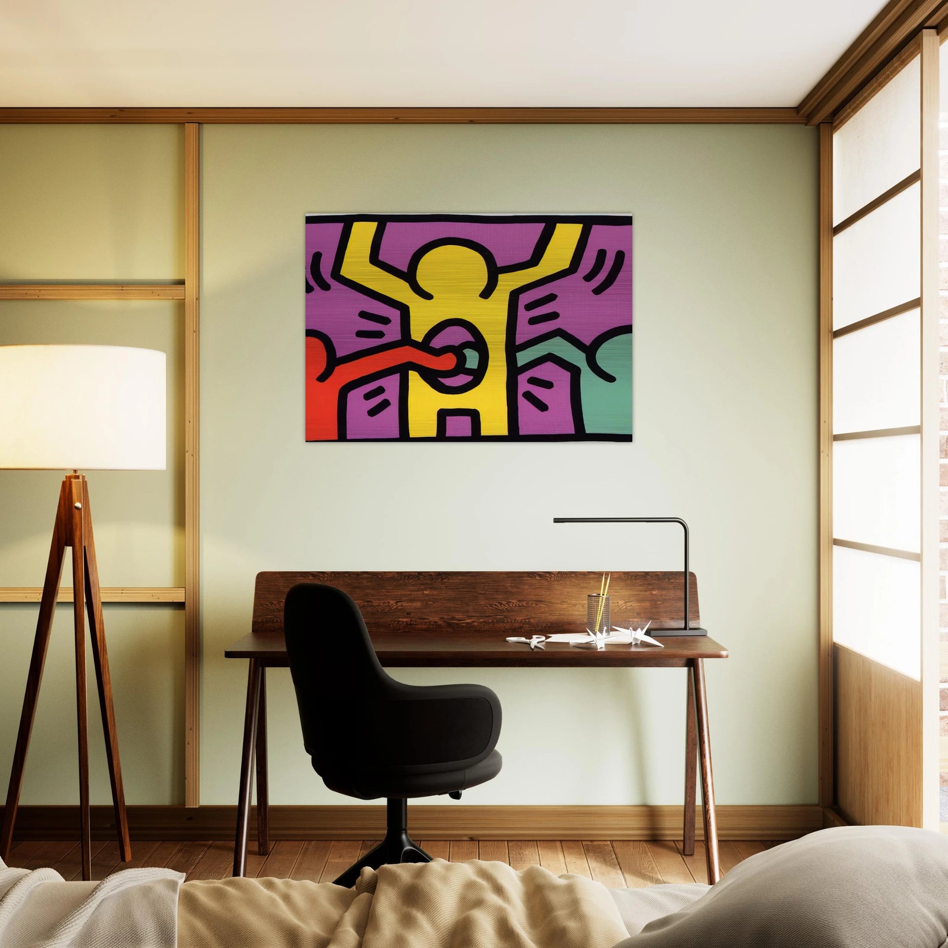 POP SHOP 1 1987 - Keith Haring Brushed Aluminum Print - 70x100 cm / 28x40 inches | Keith Haring Aluminum Print | Keith Haring Prints