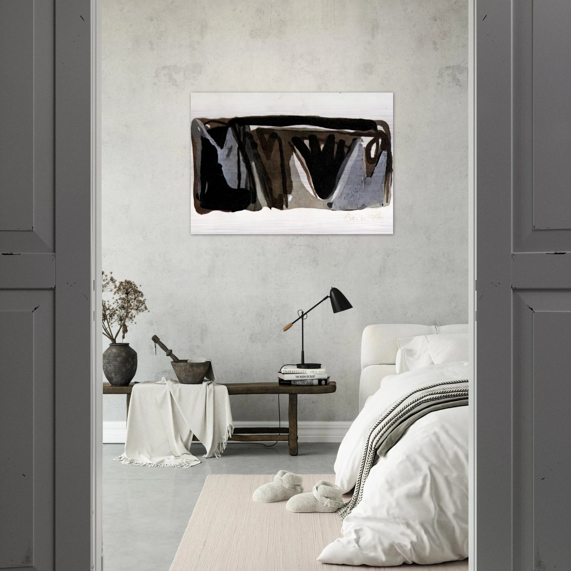 Grise nuit - 1975 - Bram van Velde Brushed Aluminum Print - 70x100 cm / 28x40 inches | Bram van Velde Aluminum Print | Bram van Velde Prints