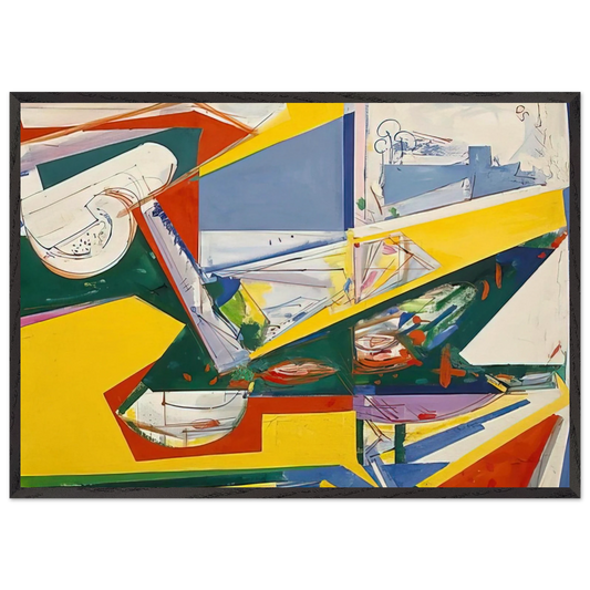 The Window - Hans Hofmann 70x100 cm / 28x40 inches Framed Art Print – Black Wooden Frame