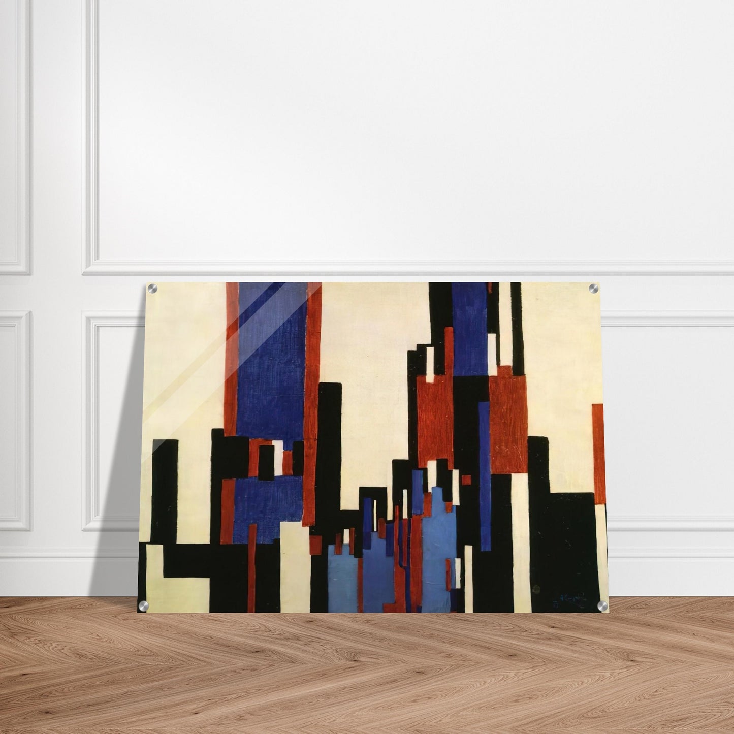Vertical Plains Blue and Red - Frantisek Kupka Acrylic Print - 70x100 cm / 28x40″ inches