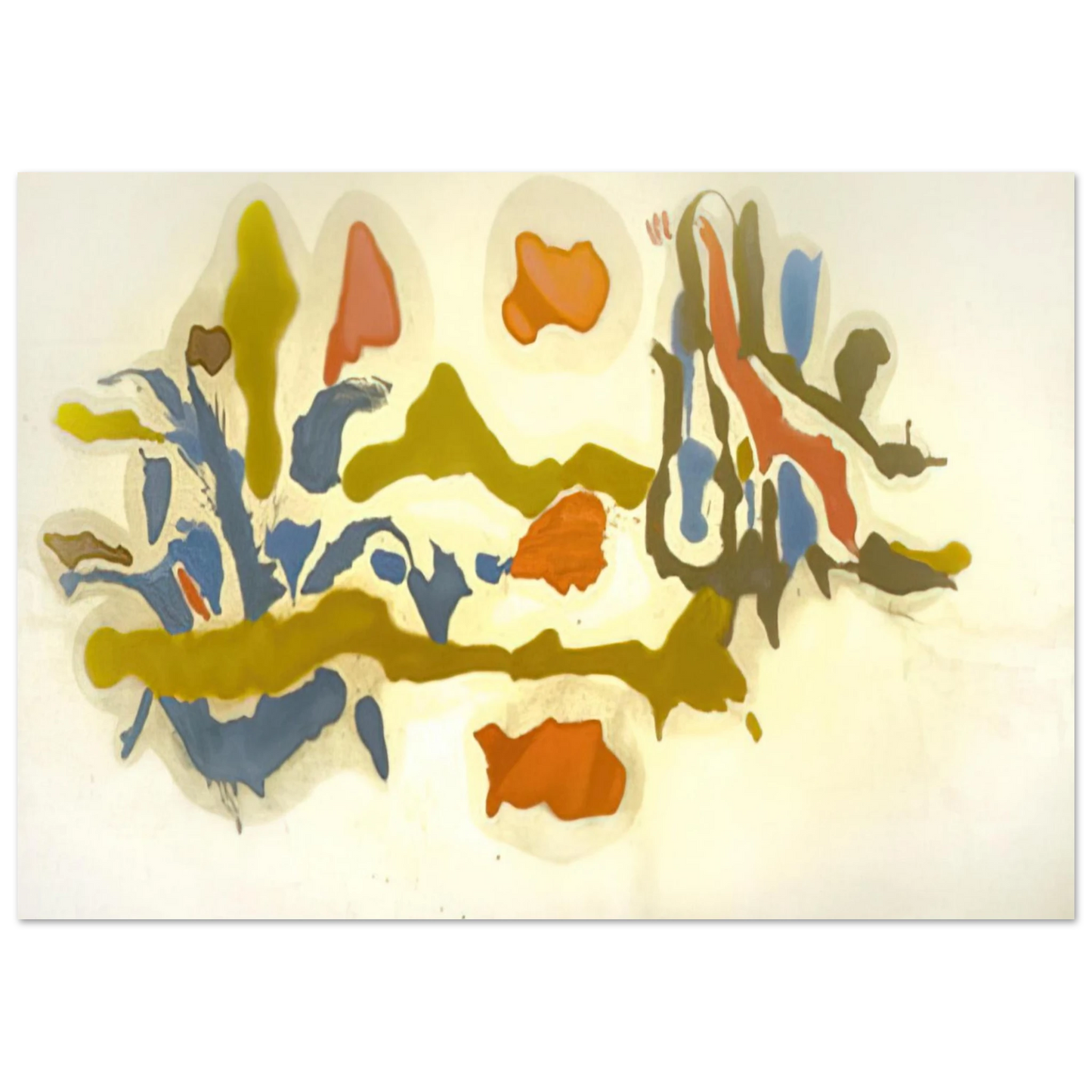 Helen Frankenthaler - Seascape with Dunes - 1962 Wall art - 15x20 cm / 6x8 inches - Premium Wooden Framed Poster With Fine Art Paper-canvas - Wood frame