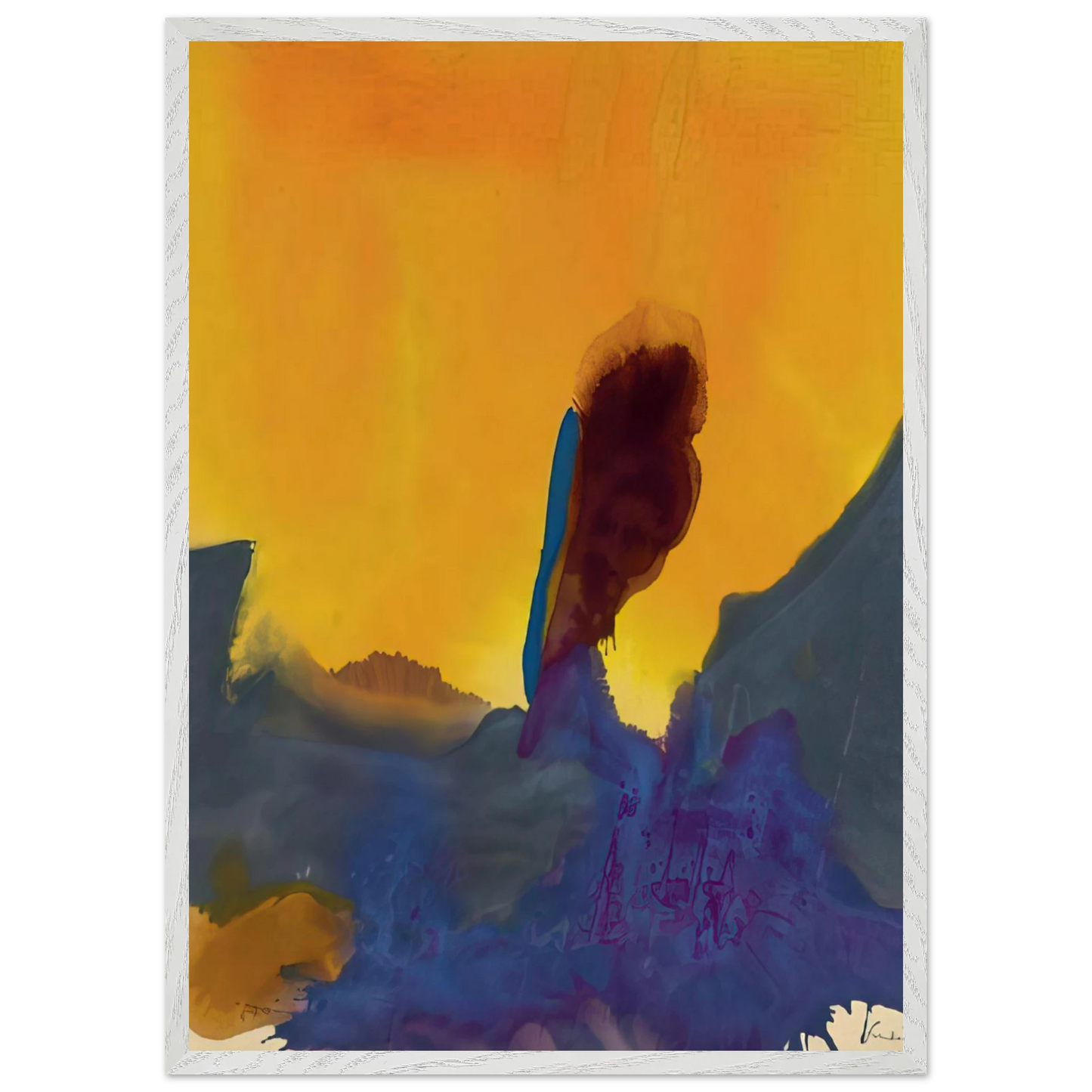 Helen Frankenthaler - Glow II - 1968 Wall art - 13x18 cm / 5x7 inches - Premium Wooden Framed Poster With Fine Art Paper-canvas - Wood frame