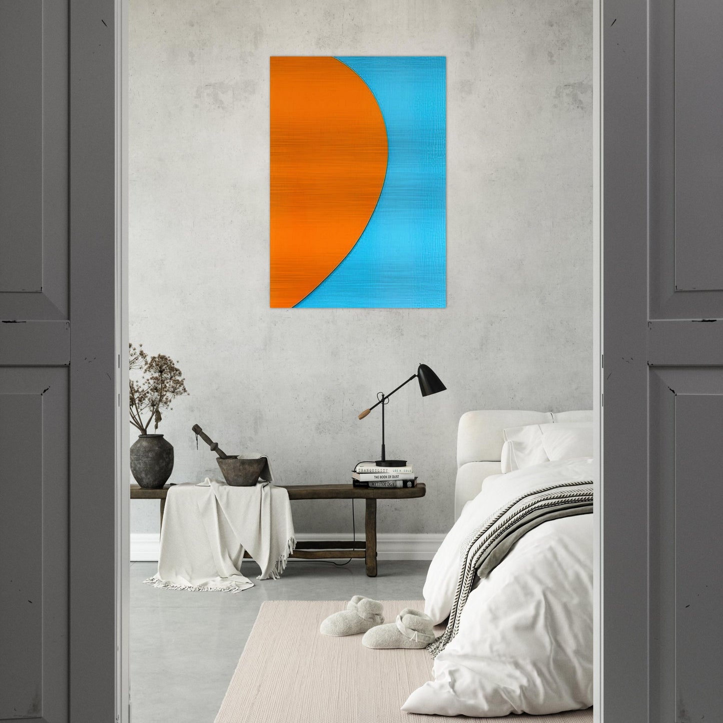 Orange Relief with Blue - Ellsworth Kelly Brushed Aluminum Print - 70x100 cm / 28x40 inches | Ellsworth Kelly Aluminum Print | Ellsworth Kelly Prints