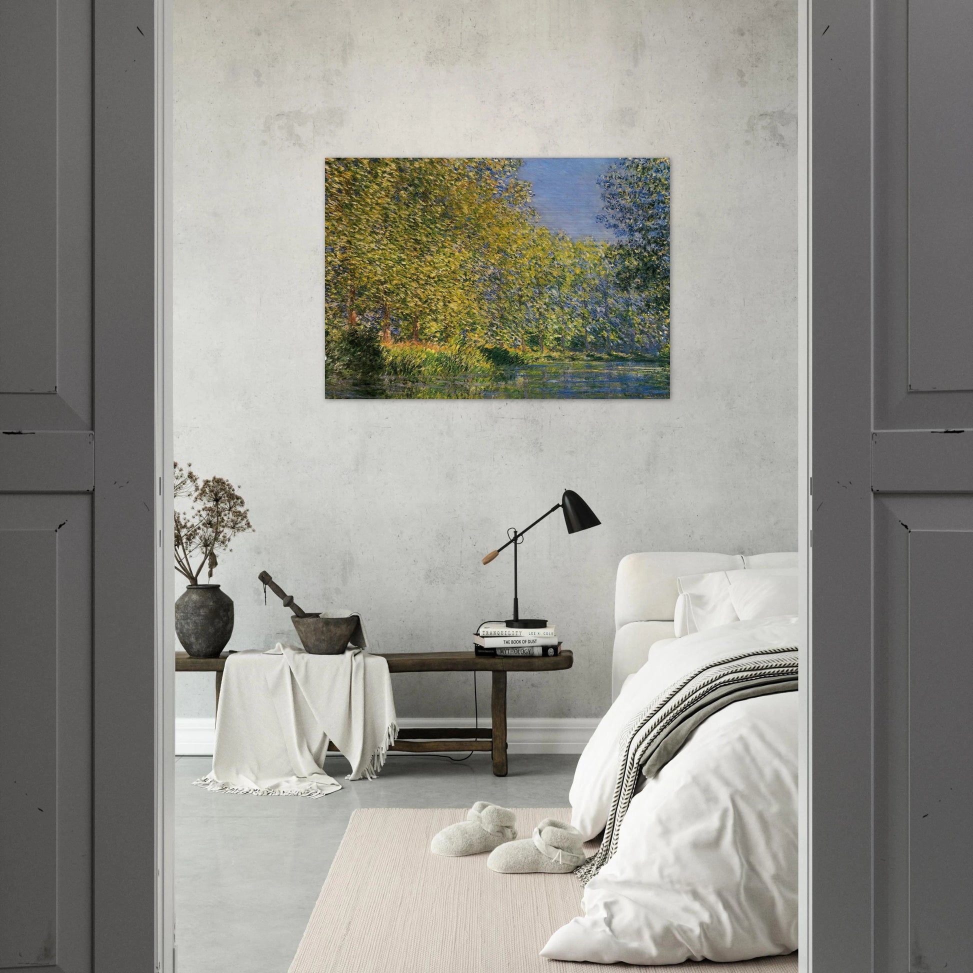 Bend in the River Epte - claude monet Brushed Aluminum Print - 70x100 cm / 28x40 inches | claude monet Aluminum Print | claude monet Prints
