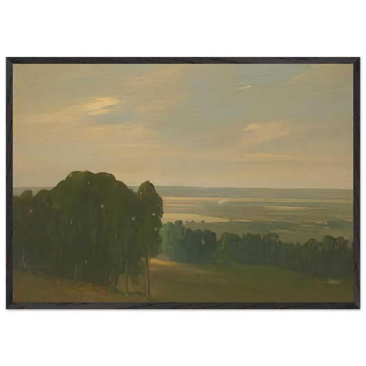 Eucalyptus Grove in a Vast Landscape - Tonalism - Xavier Martinez 70x100 cm / 28x40 inches Framed Art Print – Black Wooden Frame