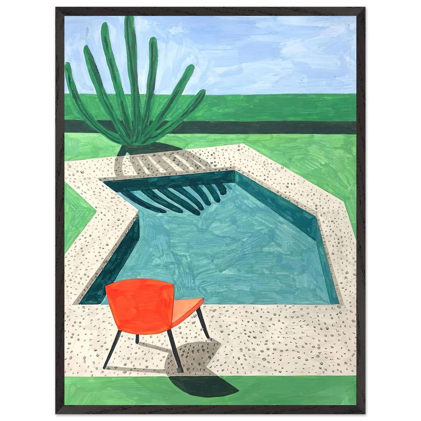 David Hockney - David Hockney Wall art - 70x100 cm / 28x40 inches - Premium Wooden Framed Poster With Fine Art Paper-canvas - Wood frame