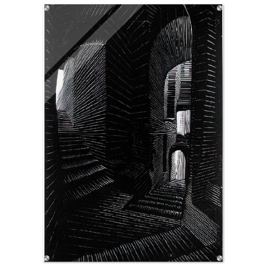 COVERED ALLEY IN ATRANI - MC Escher Acrylic Print - 70x100 cm / 28x40″ inches | MC Escher Wall Art | MC Escher Prints