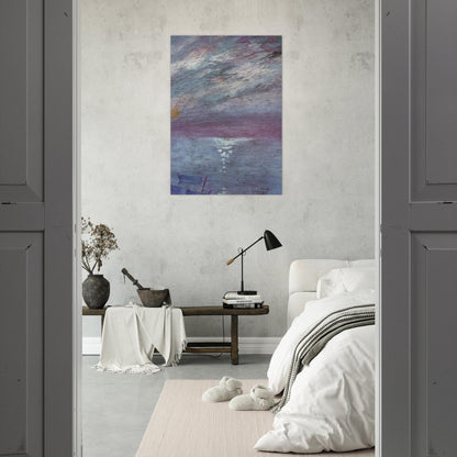 MOONLIGHT OVER THE BAY AT CADAQUES - Salvador Dali Brushed Aluminum Print - 70x100 cm / 28x40 inches | Salvador Dali Aluminum Print | Salvador Dali Prints