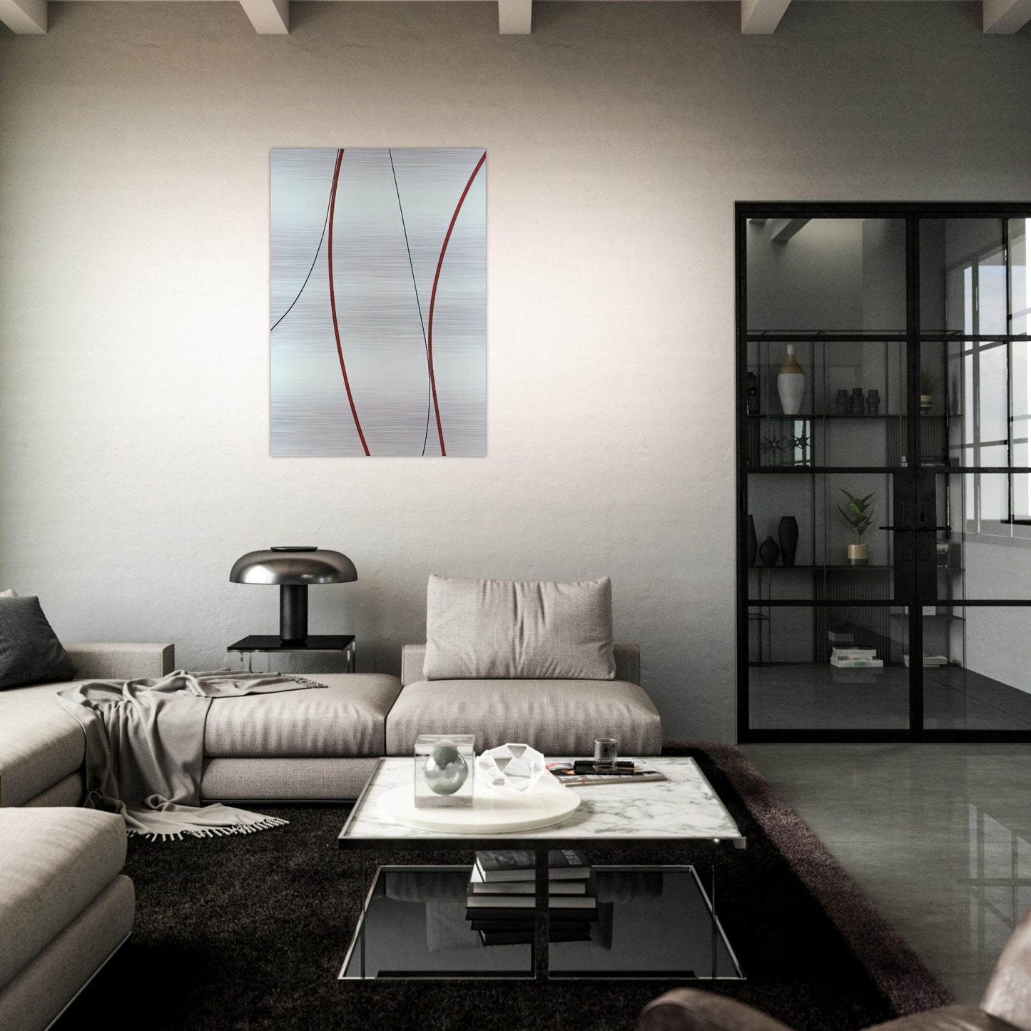 Untitled - 1964 - Lorser Feitelson Brushed Aluminum Print - 70x100 cm / 28x40 inches | Lorser Feitelson Aluminum Print | Lorser Feitelson Prints