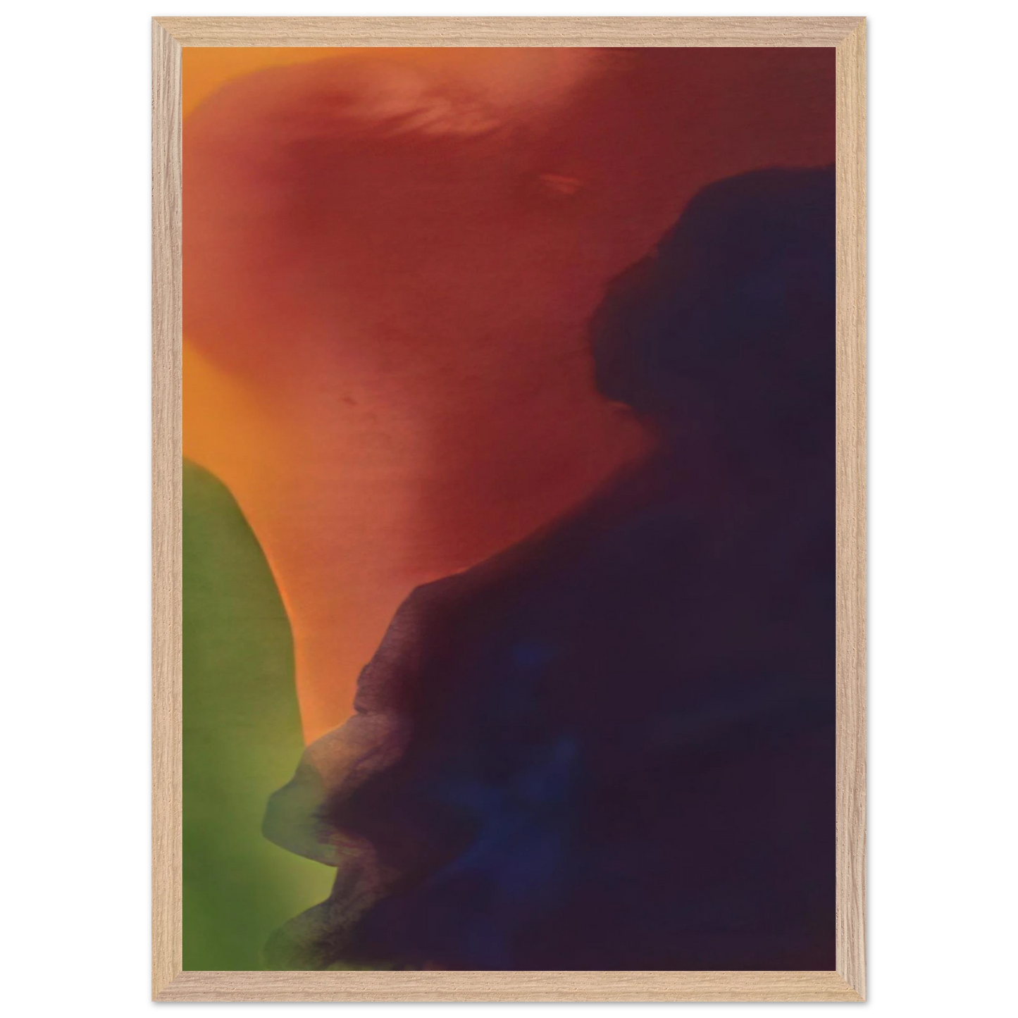 Helen Frankenthaler - Blue Atmosphere III - 1963 Wall art - A2 (42 x 59.4  cm) - Premium Wooden Framed Poster With Fine Art Paper-canvas - White frame