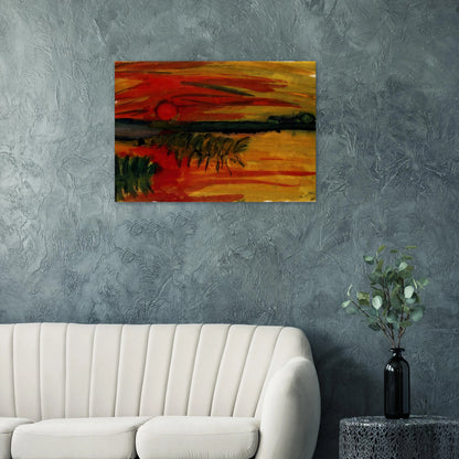 Sunset - Emil Nolde Brushed Aluminum Print - 70x100 cm / 28x40 inches | Emil Nolde Aluminum Print | Emil Nolde Prints