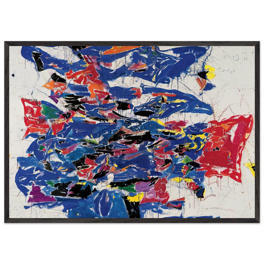 Round the World - Sam Francis 70x100 cm / 28x40 inches Framed Art Print – Black Wooden Frame