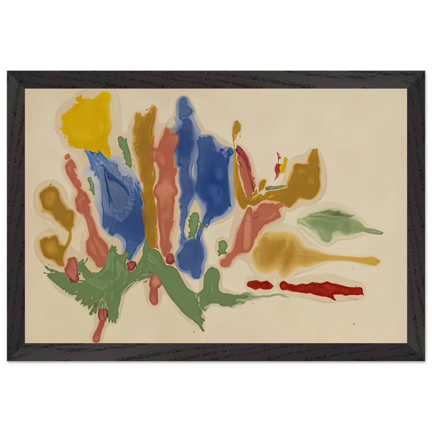 Helen Frankenthaler - Cool Summer, 1962- Wall Art - 21x29.7 cm / 8x12" - Premium Wooden Framed Poster With Fine Art Paper-canvas - Black frame