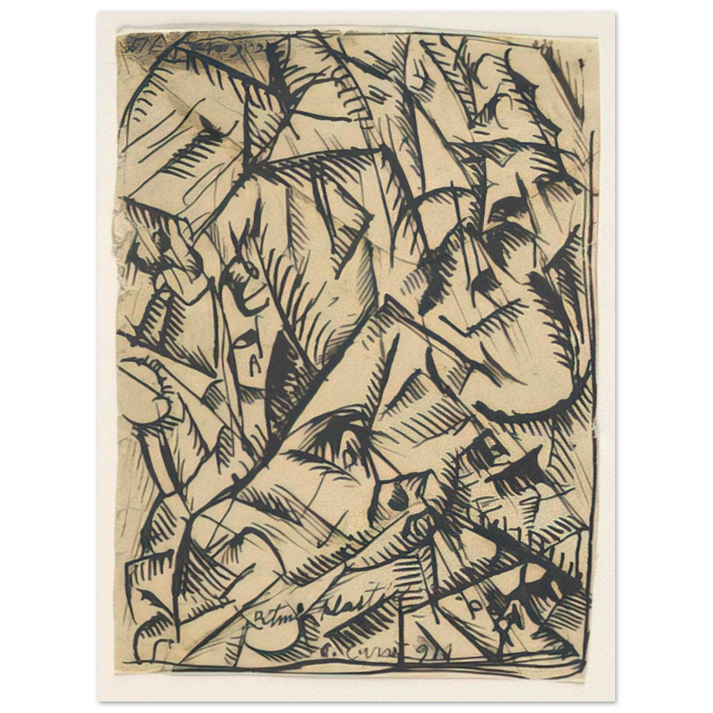 Carlo Carra - RITMI PLASTICI 1911  75x100 cm / 30x40inches Fine Art Poster