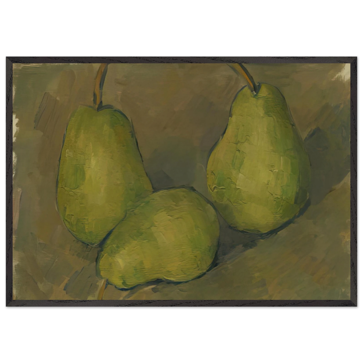 Three Pears - Paul Cezanne 70x100 cm / 28x40 inches Framed Art Print – Black Wooden Frame