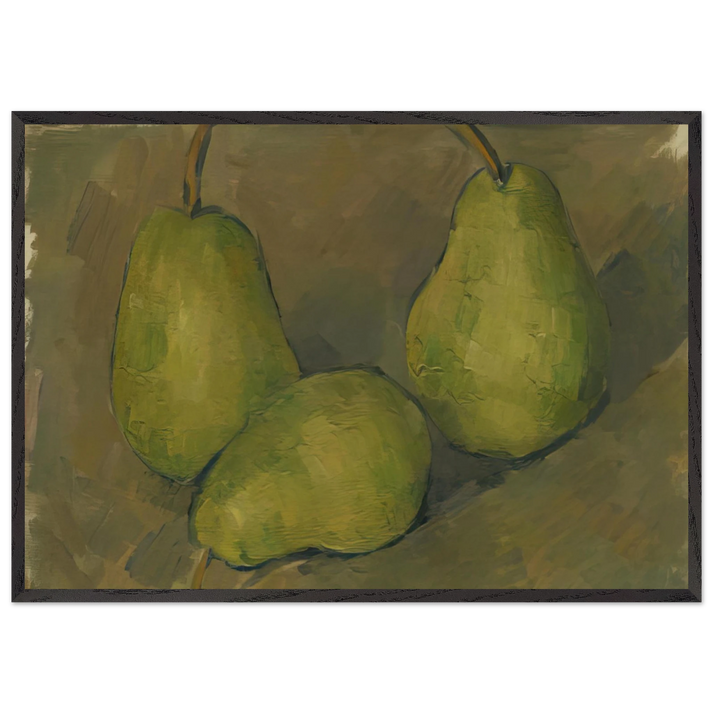 Three Pears - Paul Cezanne 70x100 cm / 28x40 inches Framed Art Print – Black Wooden Frame