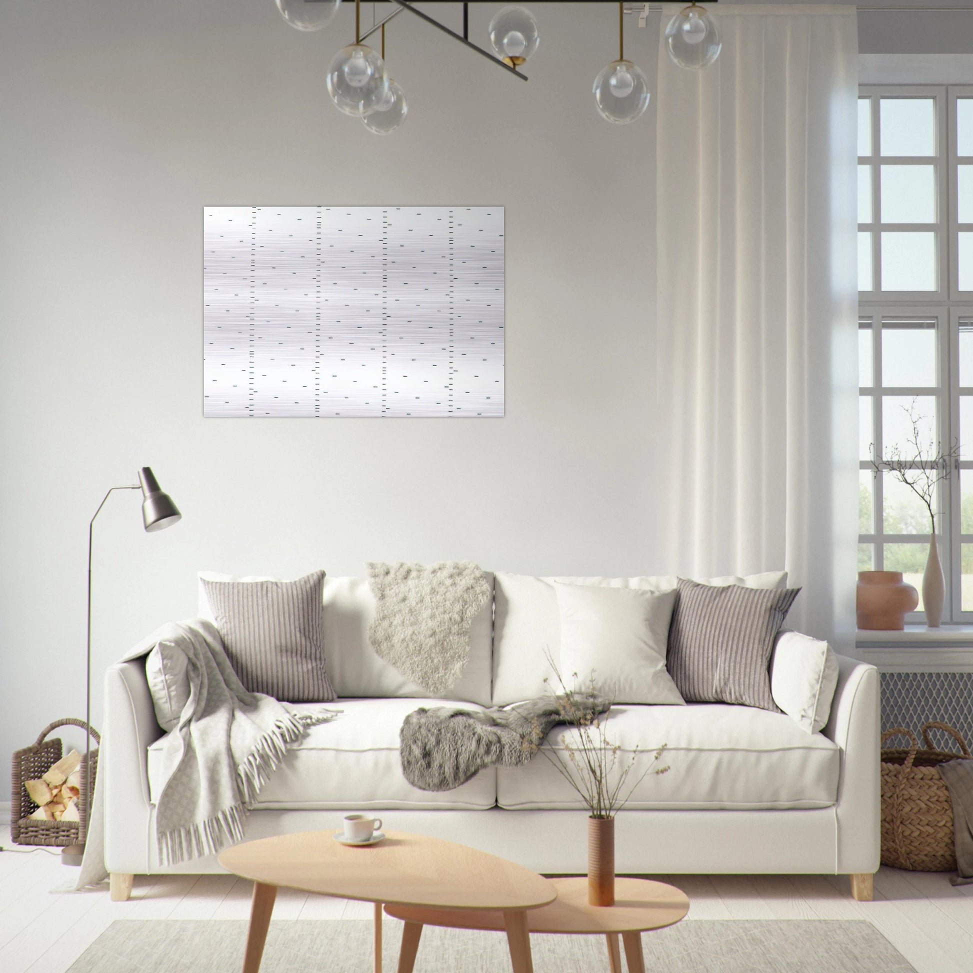 Every 15 cms, every 16 cms dash of one cm long - 1974 - Francois Morellet Brushed Aluminum Print - 70x100 cm / 28x40 inches | Francois Morellet Aluminum Print | Francois Morellet Prints