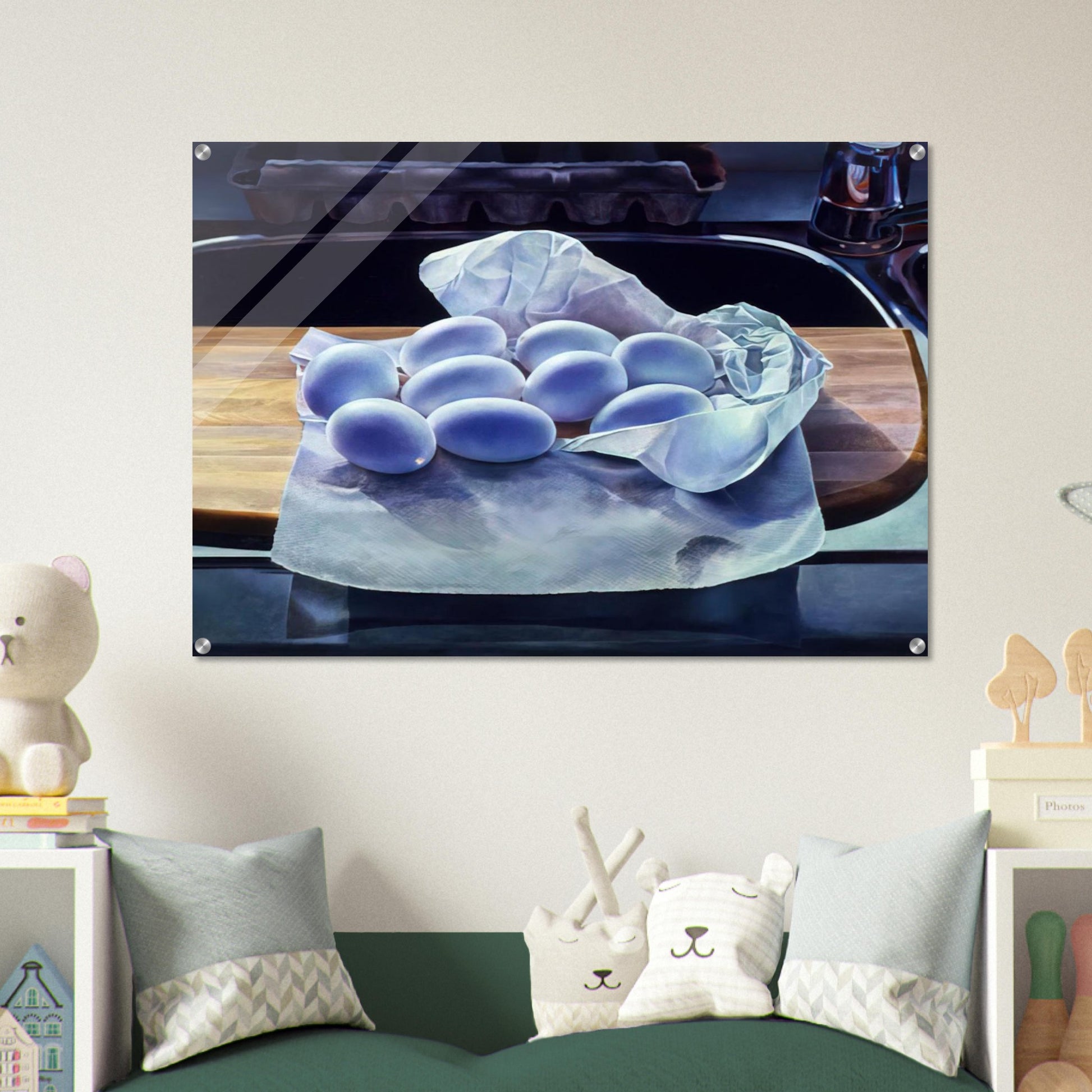 Hollowed Eggs for Easter - 1983 - Mary Pratt Acrylic Print - 70x100 cm / 28x40″ inches | Mary Pratt Wall Art | Mary Pratt Prints