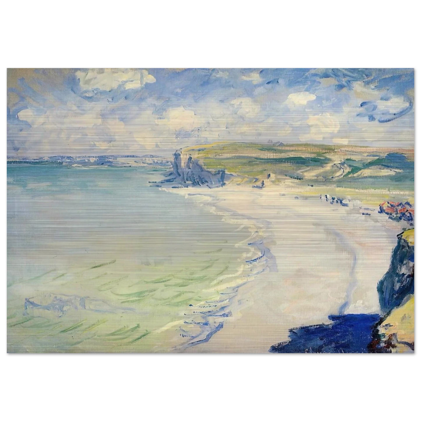 The Beach at Pourville - claude monet Brushed Aluminum Print - 70x100 cm / 28x40 inches | claude monet Aluminum Print | claude monet Prints