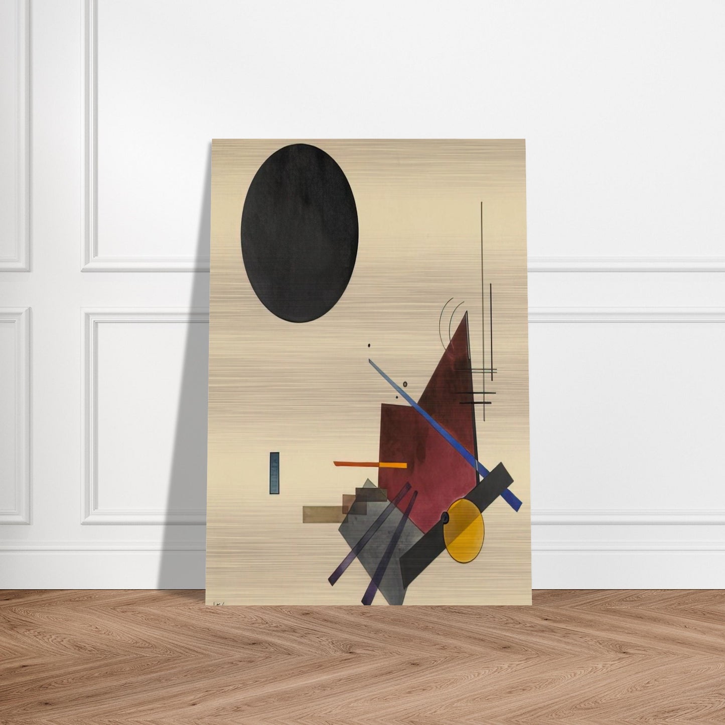 BLACK RELATIONSHIP 1924 - Wassily Kandinsky Brushed Aluminum Print - 70x100 cm / 28x40 inches | Wassily Kandinsky Aluminum Print | Wassily Kandinsky Prints