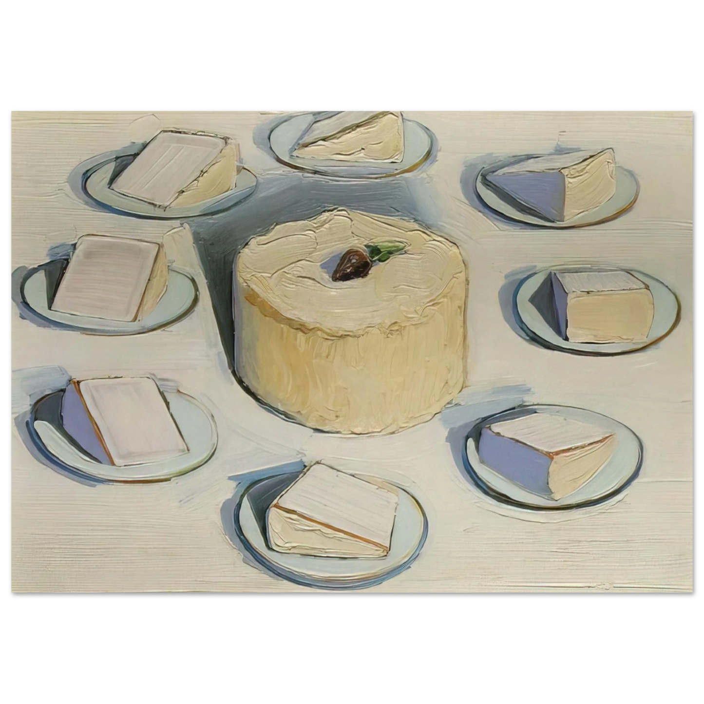 Wayne Thiebaud - Around the Cake - 1962 Wall Art - 30x40 cm / 12x16 inches - Premium Wooden Framed Poster With Fine Art Paper - Wood frame