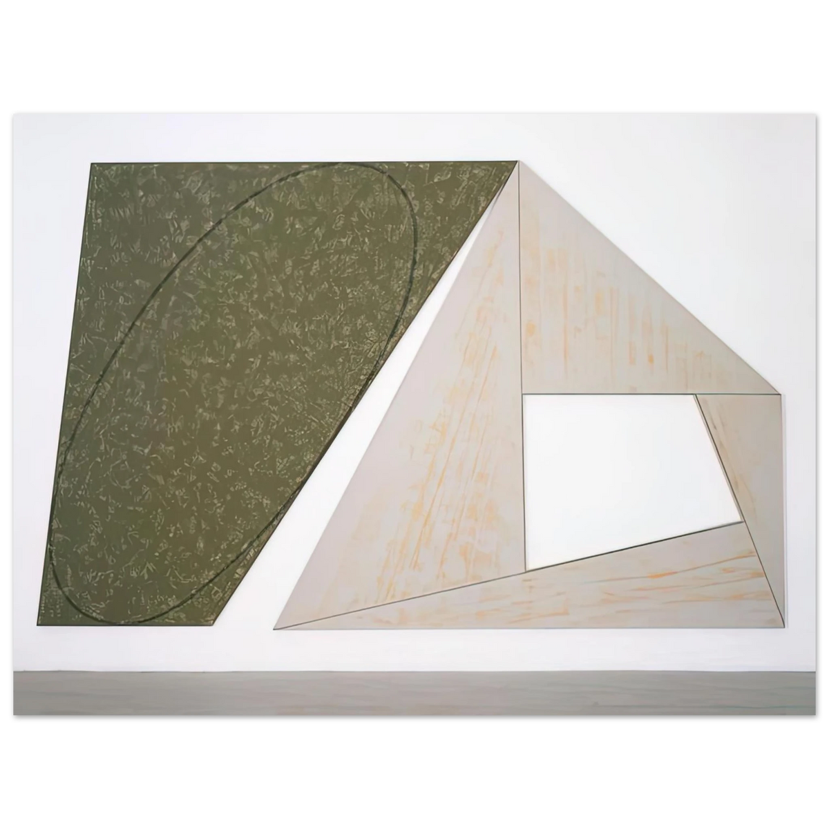 Robert Mangold - GREEN TILTED ELLIPSE GRAY FRAME 1989  75x100 cm / 30x40inches Fine Art Poster