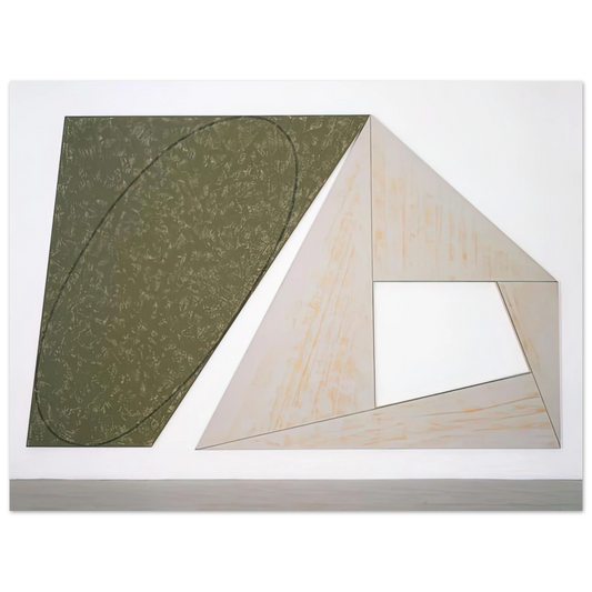 Robert Mangold - GREEN TILTED ELLIPSE GRAY FRAME 1989  75x100 cm / 30x40inches Fine Art Poster