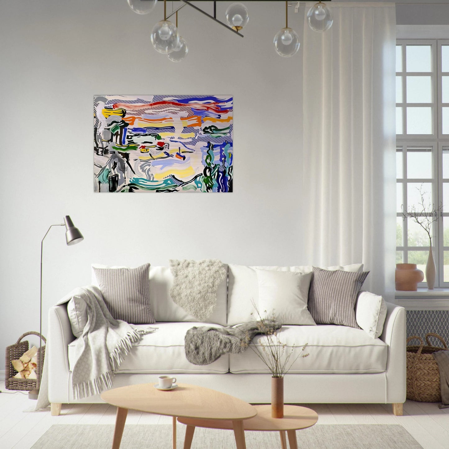 COAST VILLAGE 1987 - Roy Lichtenstein Brushed Aluminum Print - 70x100 cm / 28x40 inches | Roy Lichtenstein Aluminum Print | Roy Lichtenstein Prints