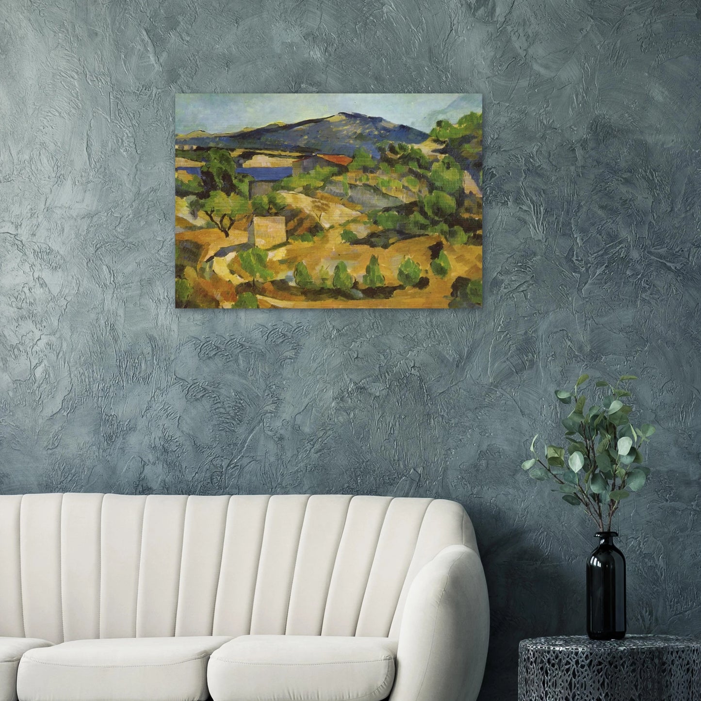 Mountains in Provence. L'Estaque - Paul Cézanne Brushed Aluminum Print - 70x100 cm / 28x40 inches | Paul Cézanne Aluminum Print | Paul Cézanne Prints