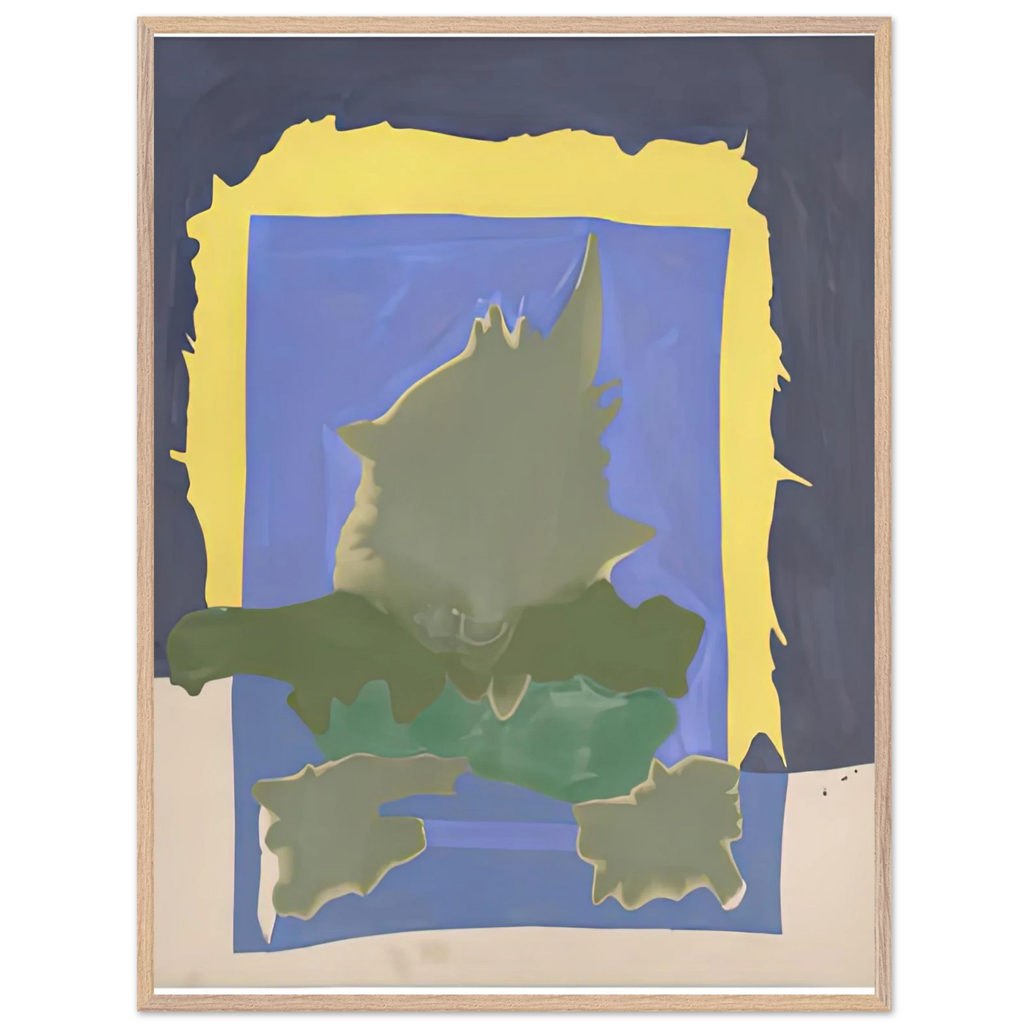 Helen Frankenthaler - Interior Landscape, 1964- Wall Art - 60x80 cm / 24x32 inches - Premium Wooden Framed Poster With Fine Art Paper-canvas - White frame