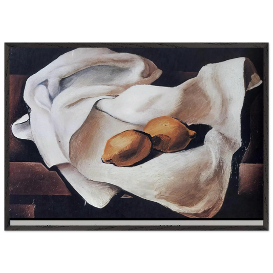 STILL LIFE WITH TWO LEMONS - Salvador Dali 70x100 cm / 28x40 inches Framed Art Print – Black Wooden Frame
