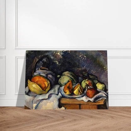 Still Life with Fruit and a Ginger Pot - Paul Cézanne Brushed Aluminum Print - 70x100 cm / 28x40 inches | Paul Cézanne Aluminum Print | Paul Cézanne Prints
