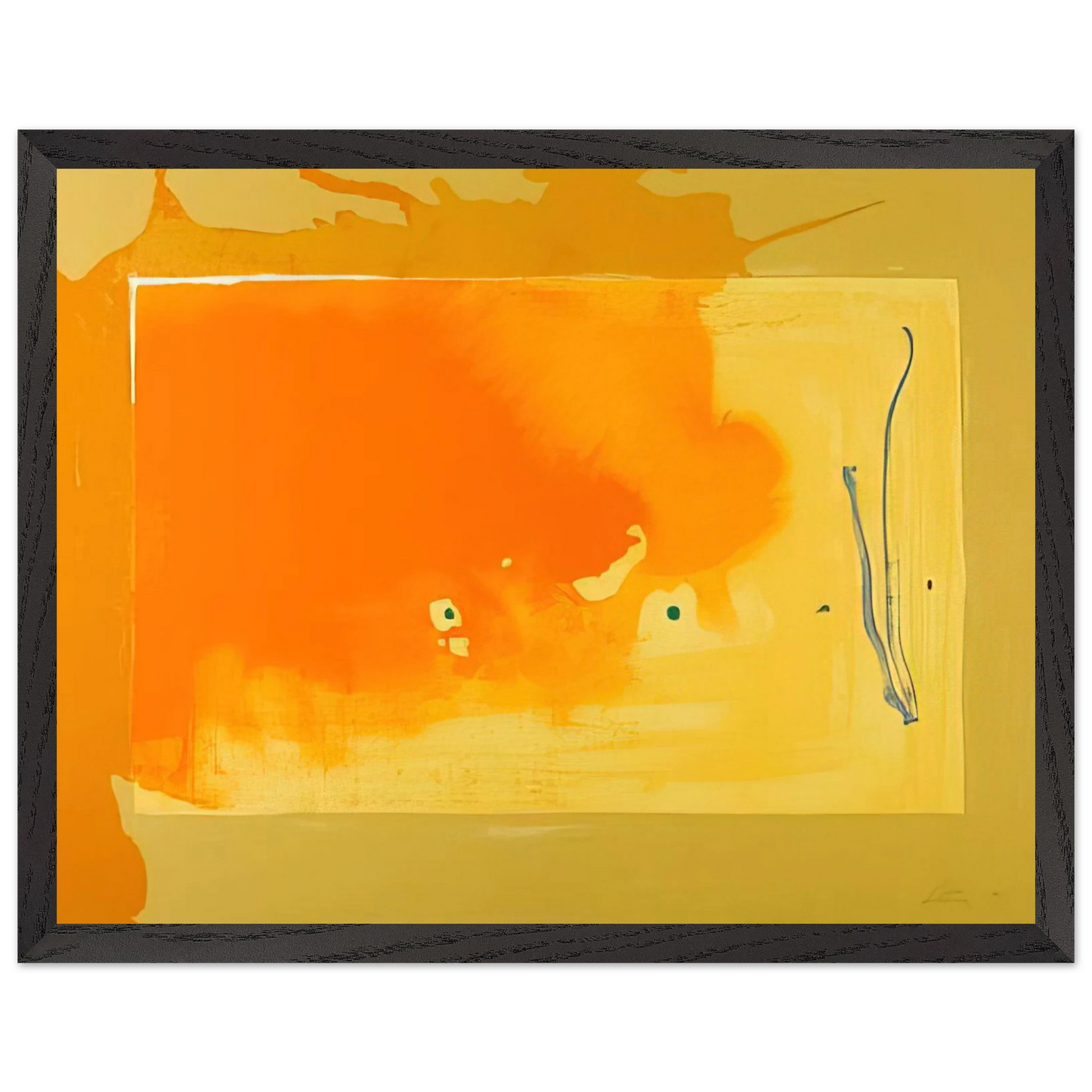 Helen Frankenthaler - Bilbao - 1998 Wall art - 28x43  cm / XL (11x17 inches) - Premium Wooden Framed Poster With Fine Art Paper-canvas - Black frame