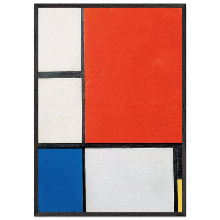 COMPOSITION 2 N2 - Piet Mondrian 70x100 cm / 28x40 inches Framed Art Print – Black Wooden Frame