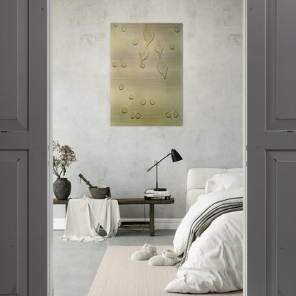 Leafage and Drops - Jean Arp Brushed Aluminum Print - 70x100 cm / 28x40 inches | Jean Arp Aluminum Print | Jean Arp Prints