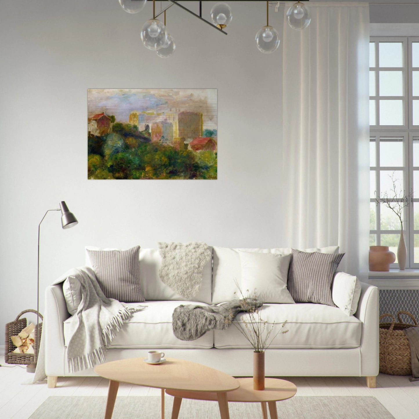 View from Renoir's Garden in Montmartre - Pierre-Auguste Renoir Brushed Aluminum Print - 70x100 cm / 28x40 inches | Pierre-Auguste Renoir Aluminum Print | Pierre-Auguste Renoir Prints