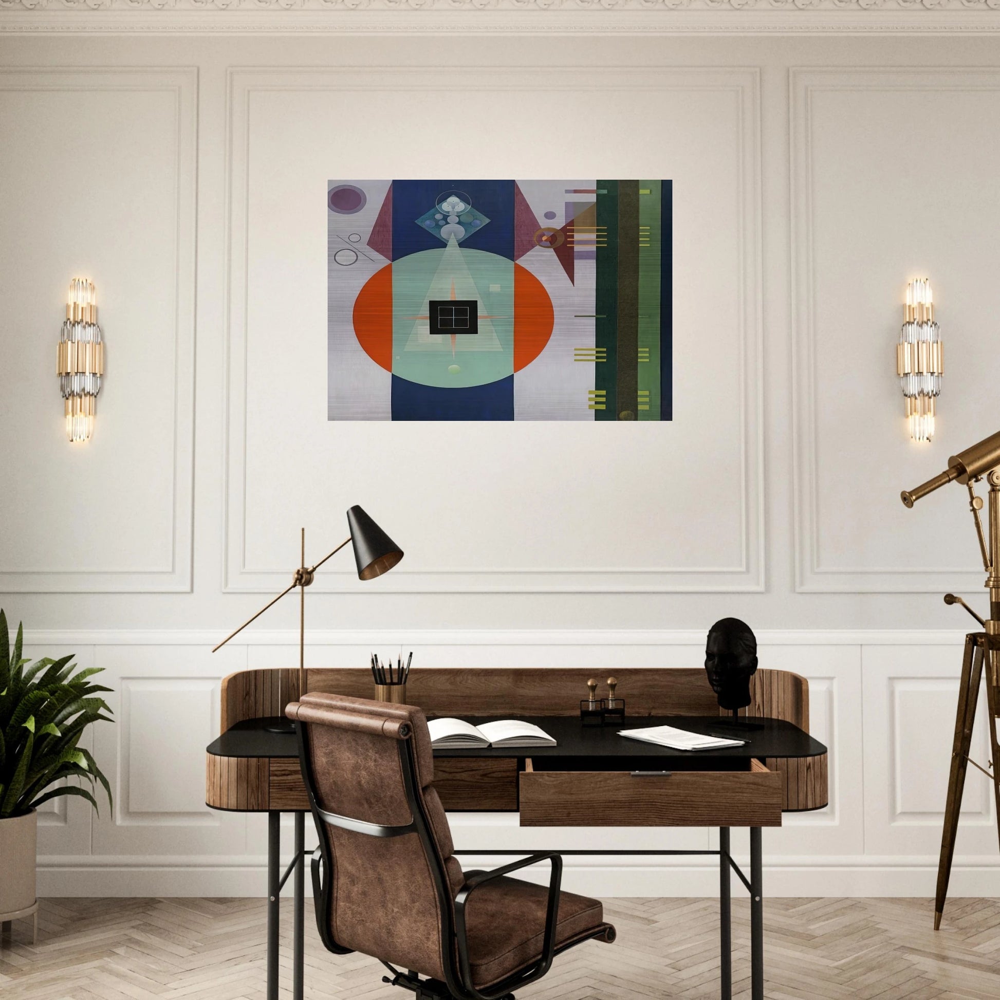 DARK SQUARE 1938 - Rudolf Bauer Brushed Aluminum Print - 70x100 cm / 28x40 inches | Rudolf Bauer Aluminum Print | Rudolf Bauer Prints