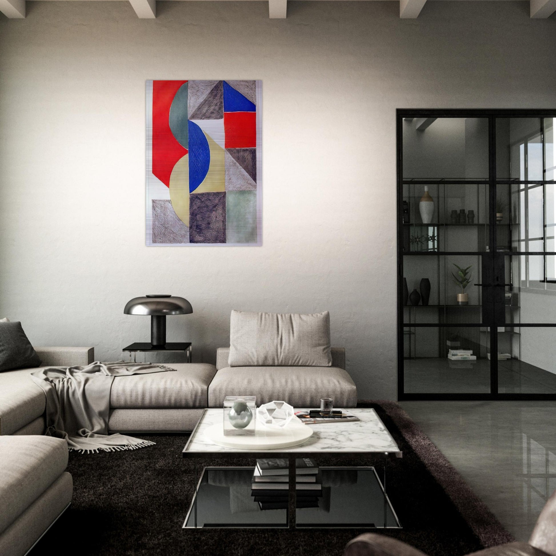 ABSTRACT COMPOSITION - Sonia Delaunay Brushed Aluminum Print - 70x100 cm / 28x40 inches | Sonia Delaunay Aluminum Print | Sonia Delaunay Prints