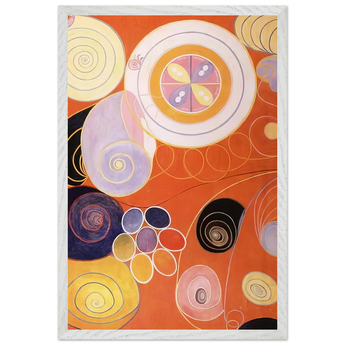 Hilma af Klint - THEY TENS MAINSTAY IV 1907 Wall art - 60x80 cm / 24x32 inches - Premium Wooden Framed Poster With Fine Art Paper - White frame