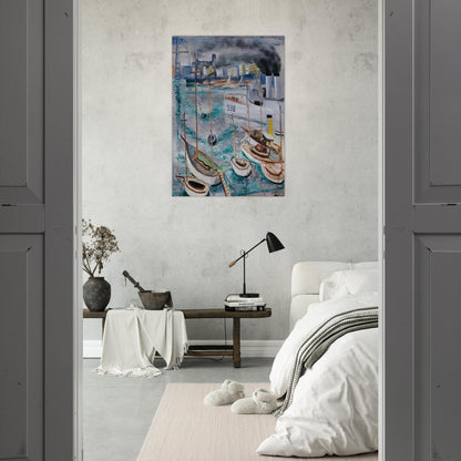 MARSEILLE PORT 1 - Moise Kisling Brushed Aluminum Print - 70x100 cm / 28x40 inches | Moise Kisling Aluminum Print | Moise Kisling Prints