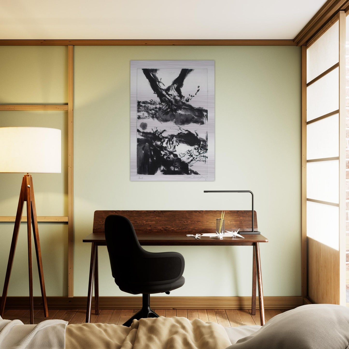 FLASHES 1992 - Zao Wou-Ki Brushed Aluminum Print - 70x100 cm / 28x40 inches | Zao Wou-Ki Aluminum Print | Zao Wou-Ki Prints