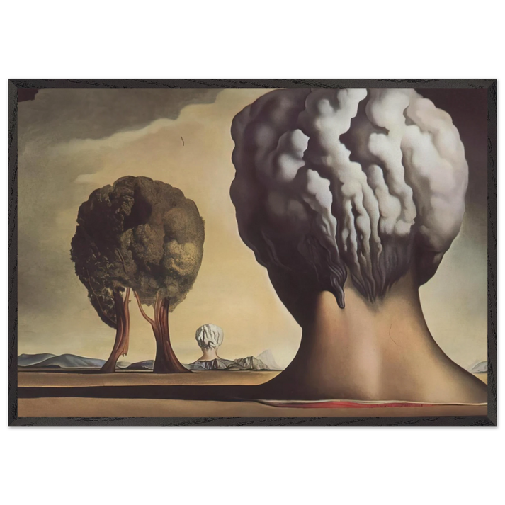 HREE SPHINXES OF BIKINI - Salvador Dali 70x100 cm / 28x40 inches Framed Art Print – Black Wooden Frame