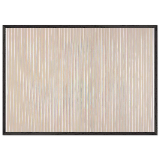 Untitled Pink Yellow and White - 1980 - Gene Davis 70x100 cm / 28x40 inches Framed Art Print – Black Wooden Frame