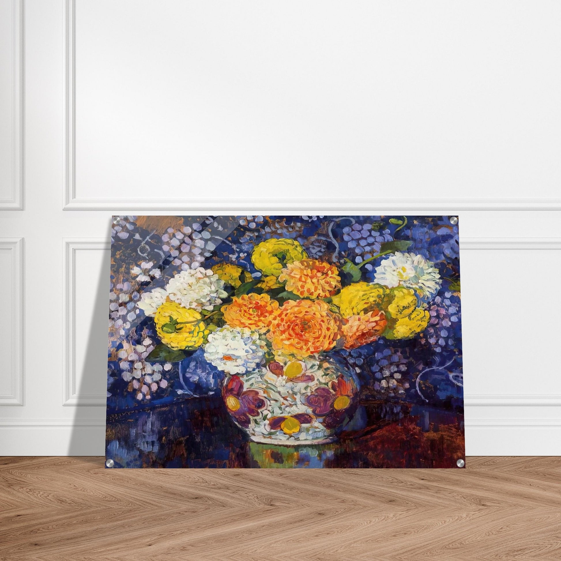 VASE OF FLOWERS 1907 - Theo van Rysselberghe Acrylic Print - 70x100 cm / 28x40″ inches | Theo van Rysselberghe Wall Art | Theo van Rysselberghe Prints
