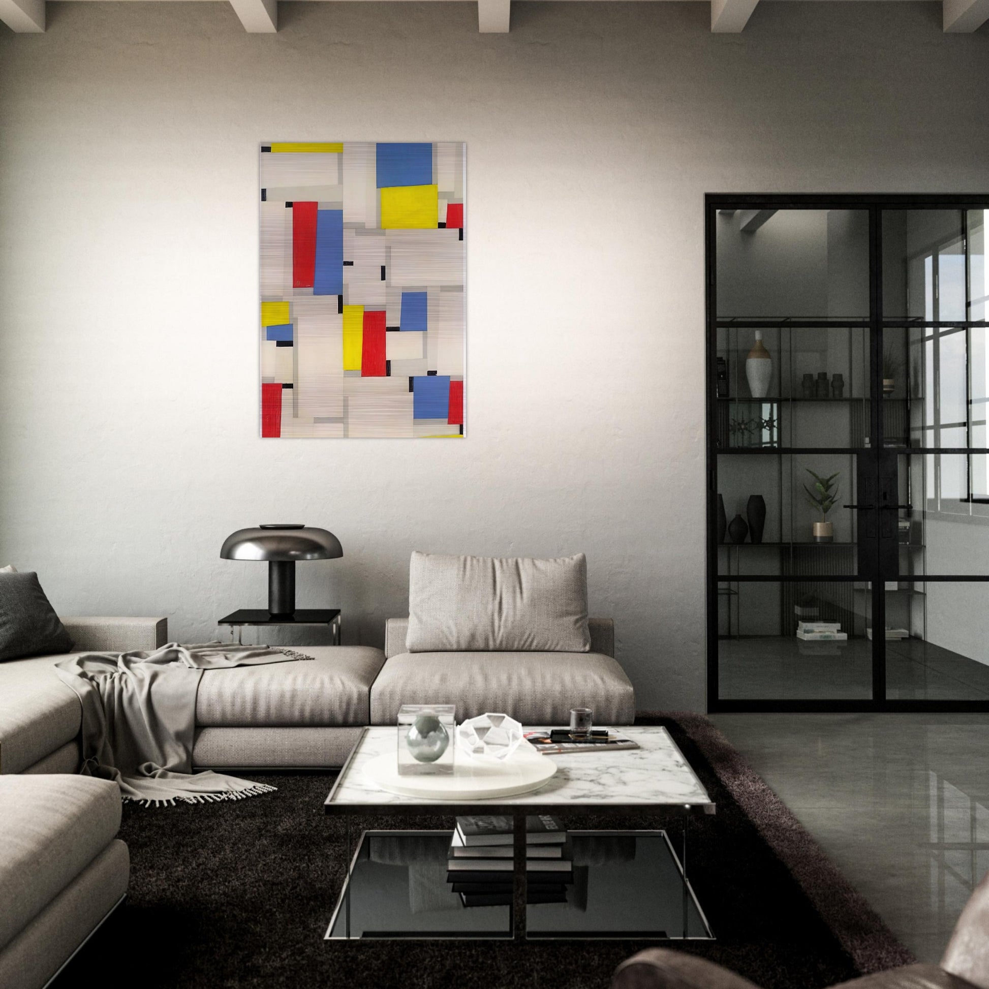 Relational Painting - 1951 - Fritz Glarner Brushed Aluminum Print - 70x100 cm / 28x40 inches | Fritz Glarner Aluminum Print | Fritz Glarner Prints